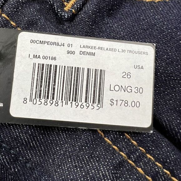 Diesel Mens Blue Denim Larkee Relaxed 0R8J4 Comfort Straight Jeans 26x30 $178 - Picture 9 of 12